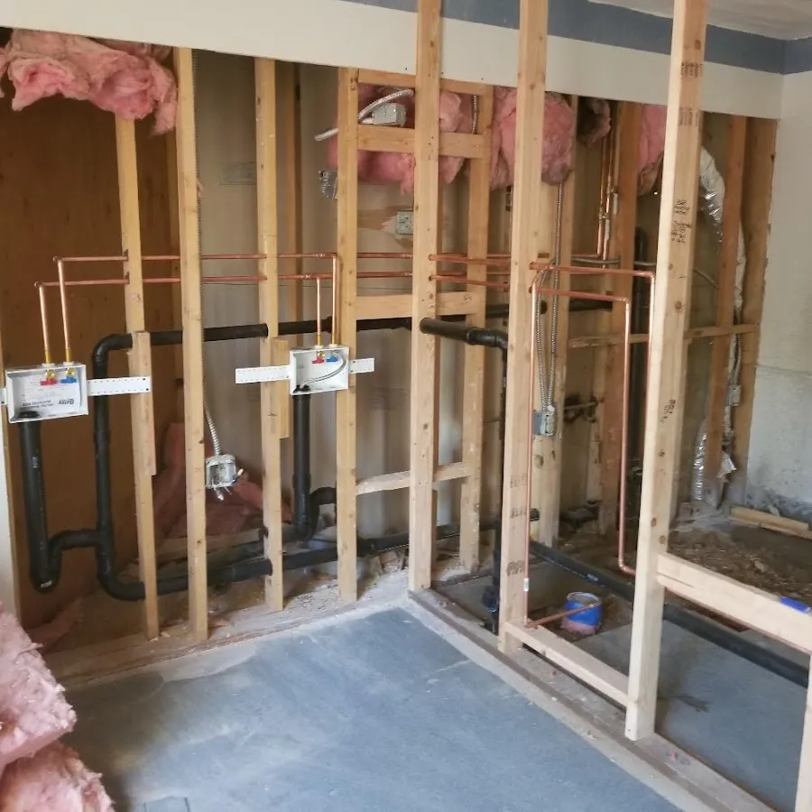 Copper pipe rough-in and plumbing installation in Leominster